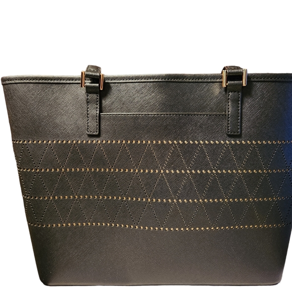 BLACK AND GOLD MICHAEL KORS TOTE CARRYALL - Picture 2 of 11